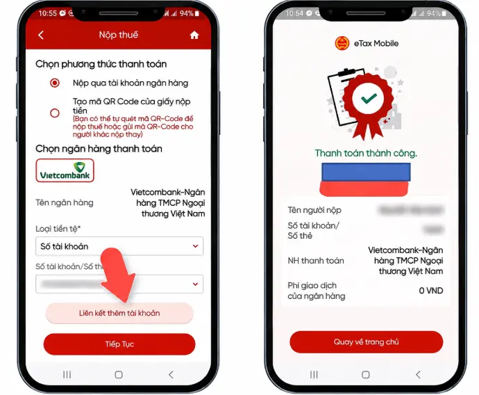 nộp thuế điện tử đối với cá nhân trên eTax Mobile