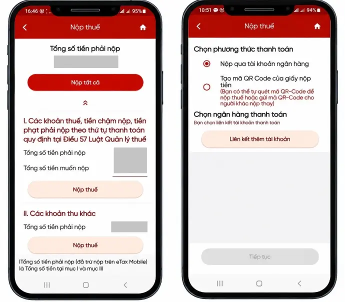 nộp thuế điện tử đối với cá nhân trên eTax Mobile